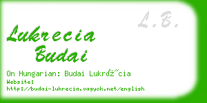 lukrecia budai business card